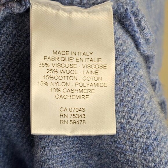 Bianco&Blu Cashmere and Wool Blend Light Blue Sweater Sz L - Picture 7 of 9